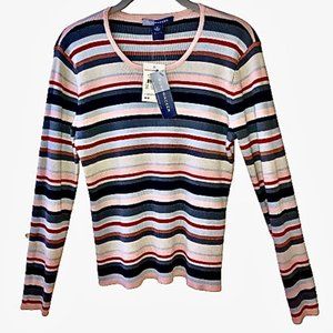 BushWacker Striped Top 3/4 Sleeves 70% SILK New Defects